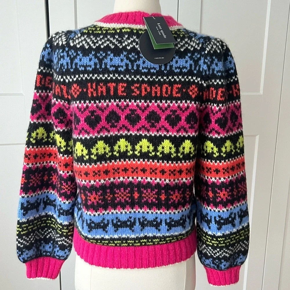Space Invaders X Kate Spade Alpaca Fair Isle Sweater size Small